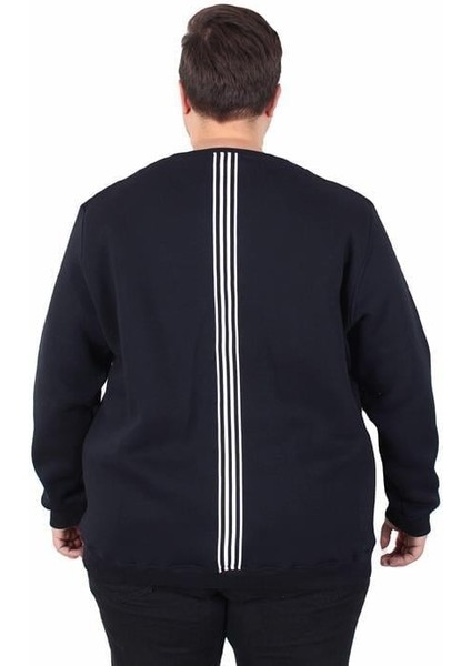 Büyük Beden Bisiklet Yaka 3ip Sweat Possible 25719 Lacıvert modelleri