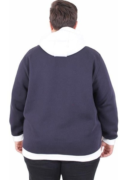 Büyük Beden Kapüşonlu 3ip Sweat Beauty 25714 Lacıvert fiyatları