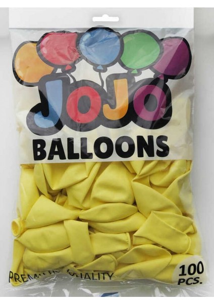Balon Düz 12inc(Jojo Balloons)Makaron Sarı Vanilya PK:100 fiyatları