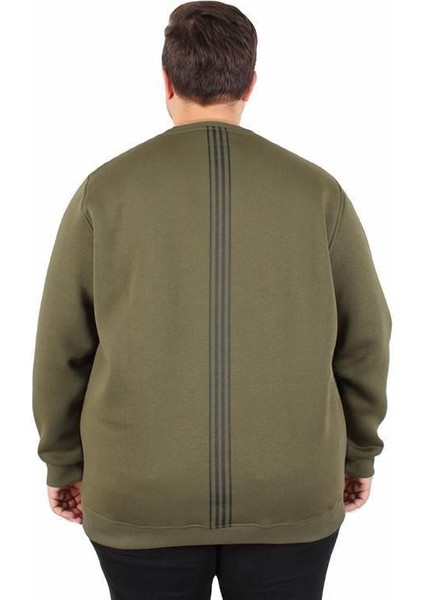 Büyük Beden Bisiklet Yaka 3ip Sweat Possible 25719 Hakı modelleri