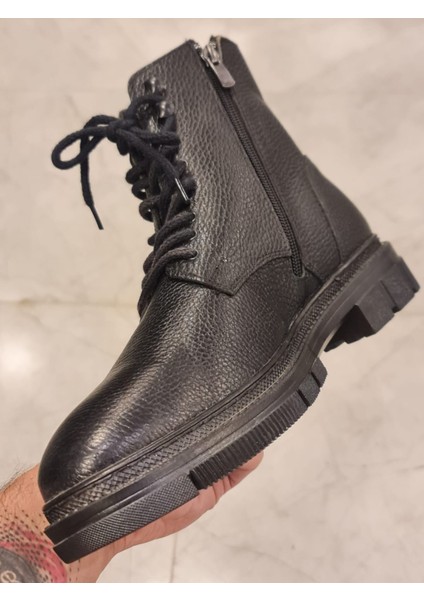Hakiki Deri Siyah Postal Bot Kaymaz Taban Anılbey Garantili modelleri