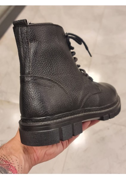 Hakiki Deri Siyah Postal Bot Kaymaz Taban Anılbey Garantili indirimleri