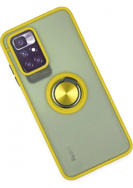 Xiaomi Redmi 10 2022 Kılıf Montreal Yüzüklü Silikon Kapak - Sarı modelleri