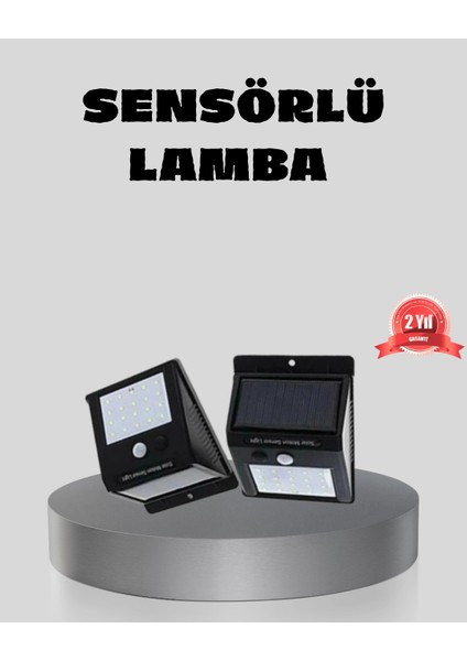 Güneş Enerjili Sensörlü Dış Mekan Duvar Lambası – 3 Modlu, 2200MAH Pil, 120° Algılama