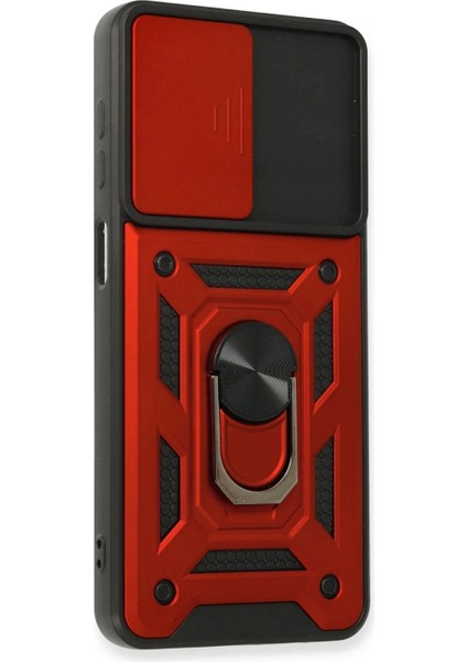 Samsung Galaxy A22 Kılıf Pars Lens Yüzüklü Silikon - Kırmızı fiyatları