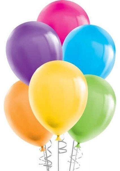 Balon Düz 12 Inc (Jojo Balloons) Karışık PK:100