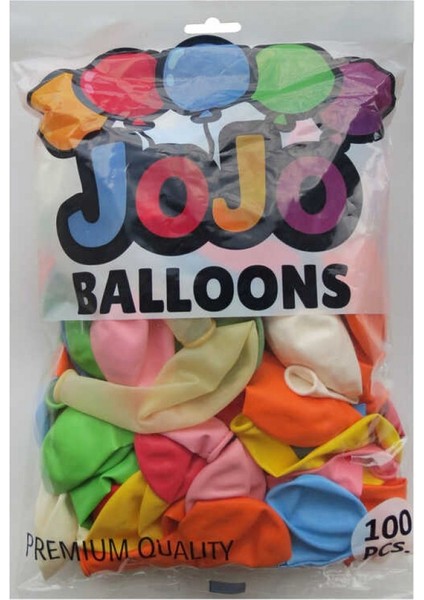 Balon Düz 12 Inc (Jojo Balloons) Karışık PK:100 fiyatları