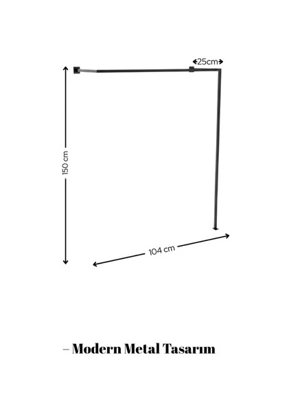 Modern Metal Tasarım L Köşe Elbise Askılığı - Minimalist Duvar ve Zemin Montaj - 150X104 cm modelleri