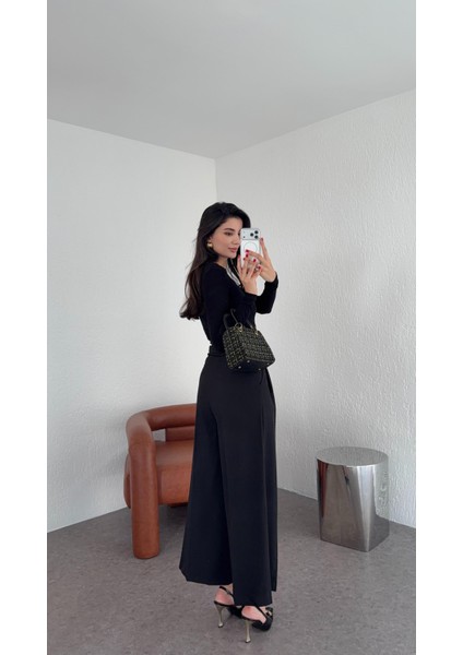 3 Düğmeli Ekstra Yüksek Bel Siyah Pantolon fiyatları