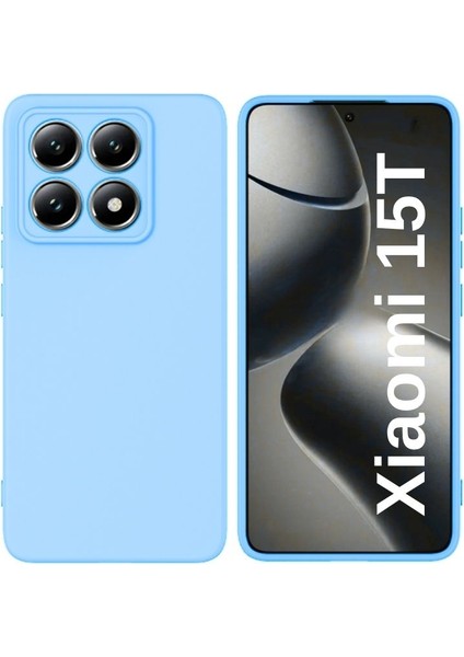 Xiaomi 15T Uyumlu Silikon Kılıf - Kamera Korumalı Esnek Pastel Renk Kapak - Mavi