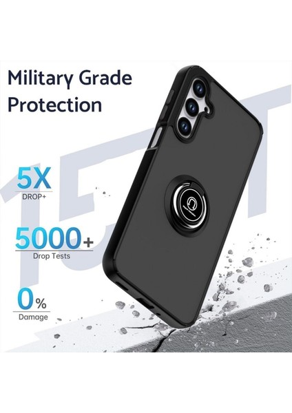 Samsung Galaxy A07 Uyumlu Kılıf Yüzüklü Standlı Extra Darbe Koruma Sert Silikon Kapak - Yeşil fiyatları