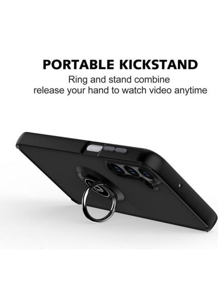 Samsung Galaxy A07 Uyumlu Kılıf Yüzüklü Standlı Extra Darbe Koruma Sert Silikon Kapak - Yeşil modelleri