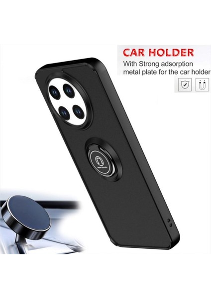 Tecno Spark 30 Pro Uyumlu Kılıf Yüzüklü Standlı Extra Darbe Koruma Sert Silikon Kapak - Siyah fırsatları