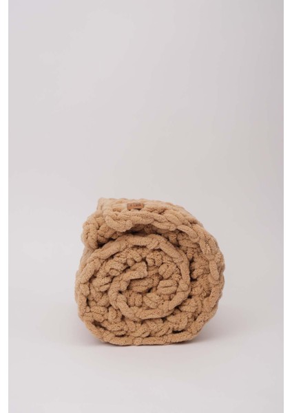 Peluş 3’lü SET Battaniye-Portbebe-Panduf 100x100cm Kahverengi Unisex Yumuşak Yatak Kundak OEKO TEX Sertifika