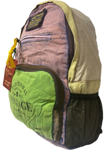 Old Cotton Tek Bölmeli Vintage Disayn Sırt Gezi Çantası North Dakato 30X43CM fırsatları