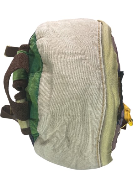 Old Cotton Tek Bölmeli Vintage Disayn Sırt Gezi Çantası North Dakato 30X43CM