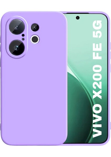 Vivo X200 Fe Uyumlu Silikon Kılıf - Kamera Korumalı Esnek Pastel Renk Kapak - Lila