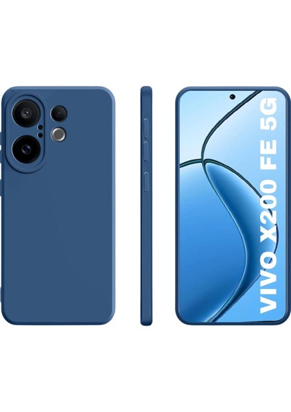Vivo X200 Fe Uyumlu Silikon Kılıf - Kamera Korumalı Esnek Pastel Renk Kapak - Lila modelleri