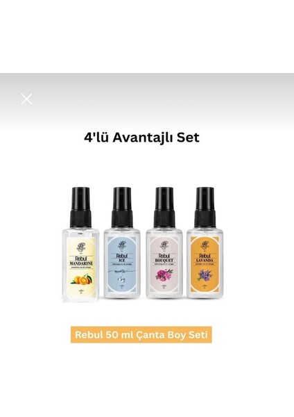 Ice Kolonya Aqua+Bouquet+Ice+Lavanda Kolonya 50 Mı 4 Adet