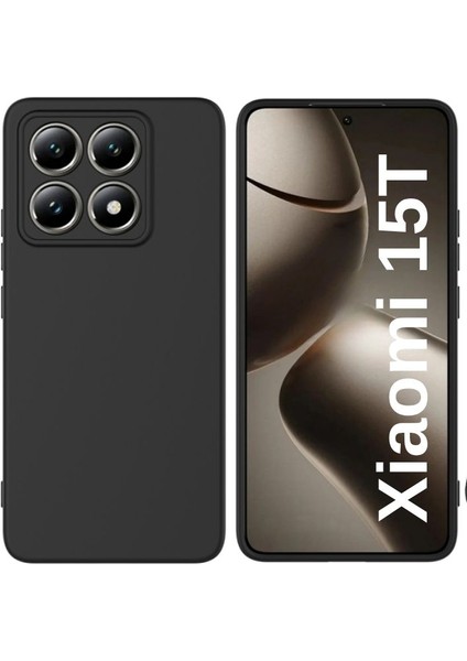 Xiaomi 15T Uyumlu Silikon Kılıf - Kamera Korumalı Esnek Pastel Renk Kapak - Siyah
