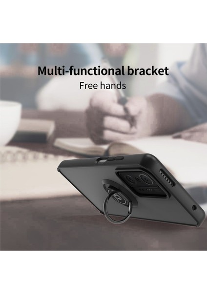 Xiaomi 11T Uyumlu Kılıf Yüzüklü Standlı Extra Darbe Koruma Sert Silikon Kapak - Siyah fiyatları