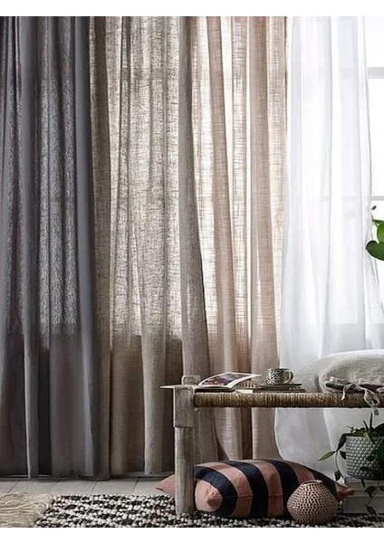Ince Tül Fon Perde – Kahve - Pileli Dikim -Ince Dokulu - 1 Adet - KNB4242