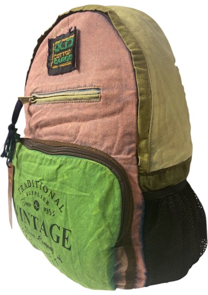 Old Cotton Tek Bölmeli Vintage Disayn Sırt Gezi Çantası North Dakato 30X43CM fırsatları