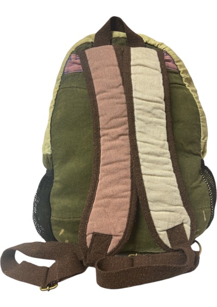Old Cotton Tek Bölmeli Vintage Disayn Sırt Gezi Çantası North Dakato 30X43CM