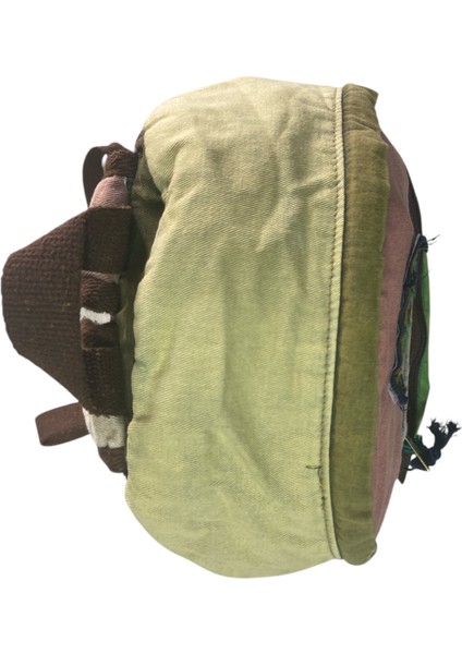 Old Cotton Tek Bölmeli Vintage Disayn Sırt Gezi Çantası North Dakato 30X43CM