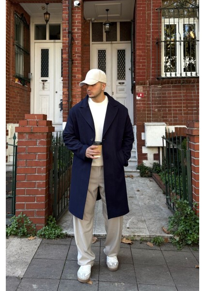 Erkek Regular Fit Düğmeli Cepli Kışlık Astarlı Klasik Uzun Kaşe Kaban fiyatları