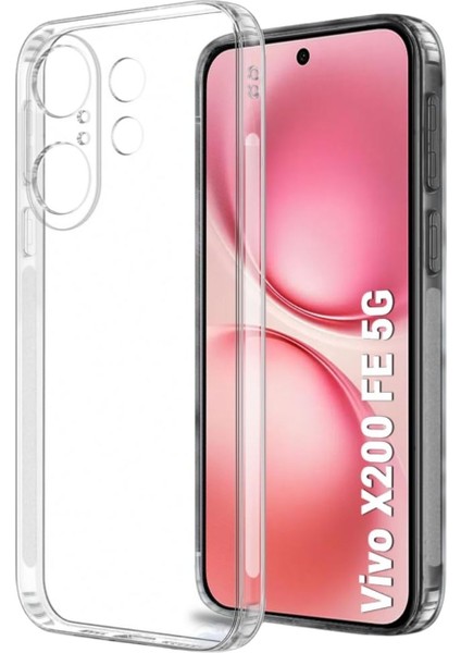 Vivo X200 Fe Uyumlu Silikon Kılıf - Kamera Korumalı Esnek Pastel Renk Kapak - Şeffaf