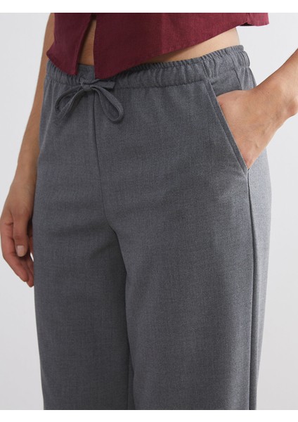 Yeni Sezon Beli Lastikli Geniş Paça Kadın Pantolon modelleri