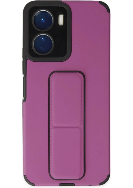 Vivo Y16 Kılıf Mega Standlı Silikon - Mor