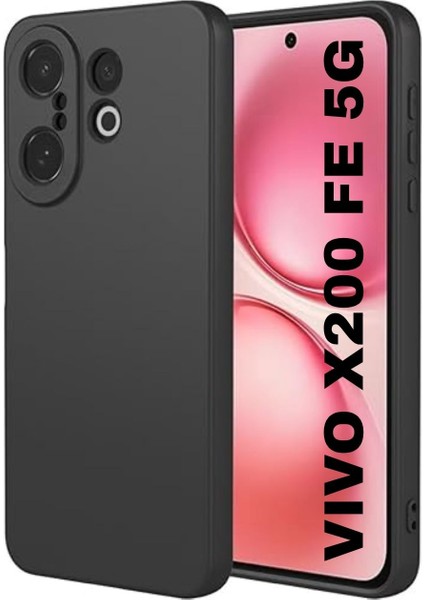 Vivo X200 Fe Uyumlu Silikon Kılıf - Kamera Korumalı Esnek Pastel Renk Kapak - Siyah