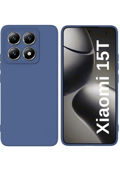 Xiaomi 15T Uyumlu Silikon Kılıf - Kamera Korumalı Esnek Pastel Renk Kapak - Lacivert