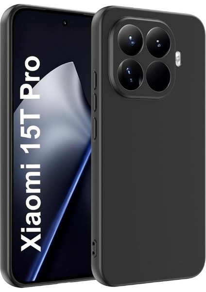 Xiaomi 15T Pro Uyumlu Silikon Kılıf - Kamera Korumalı Esnek Pastel Renk Kapak - Siyah