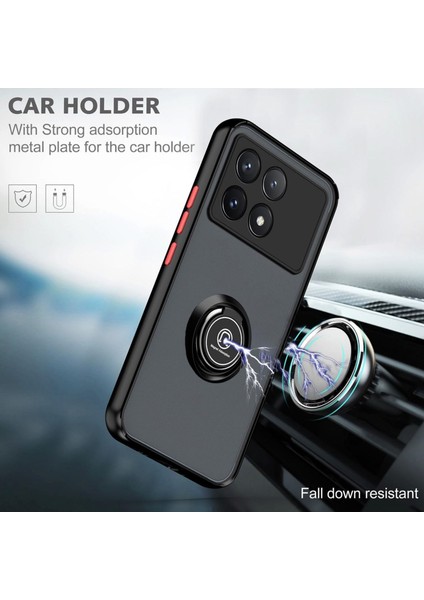 Poco X6 Pro Uyumlu Kılıf Yüzüklü Standlı Extra Darbe Koruma Sert Silikon Kapak - Yeşil modelleri