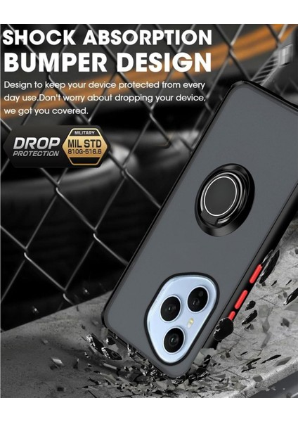 Honor 400 Pro Uyumlu Kılıf Yüzüklü Standlı Extra Darbe Koruma Sert Silikon Kapak - Yeşil modelleri