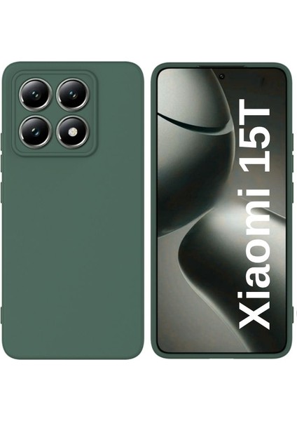 Xiaomi 15T Uyumlu Silikon Kılıf - Kamera Korumalı Esnek Pastel Renk Kapak - Yeşil