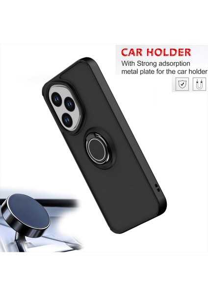 Honor 400 Uyumlu Kılıf Yüzüklü Standlı Extra Darbe Koruma Sert Silikon Kapak - Lacivert indirimleri