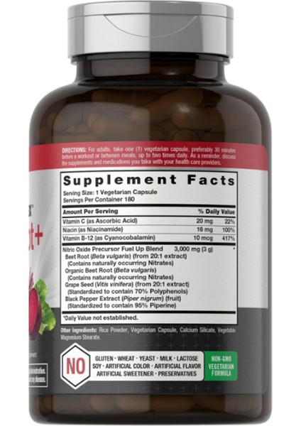 Horbäach Nitrik Oxide Max Beet Root + With Nitrates 180 Vegie Capsules fiyatları
