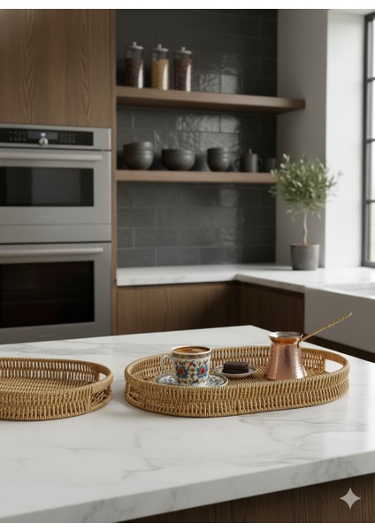 Hasır Çok Amaçlı Tepsi Sunumluk 20X30CM (Kahve Sunumluk) (1 Adet) modelleri