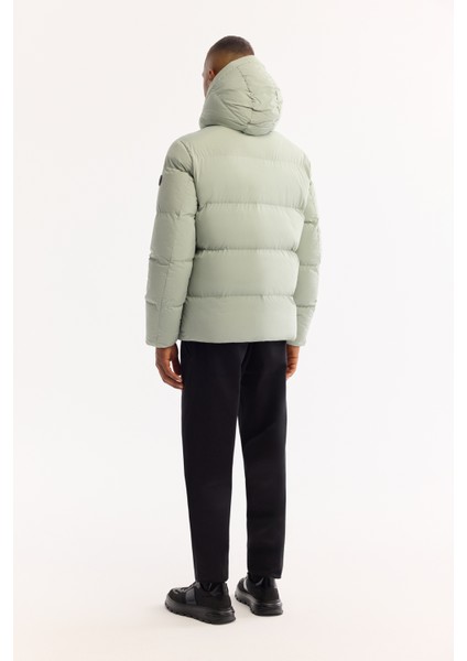 Erkek Nil Yeşili Kapüşonlu Su Itici Rüzgar Geçirmez -5 Dereceye Dayanıklı Şişme Comfort Fit Mont B006046 fırsatları