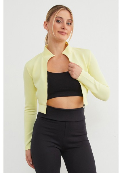 Dik Yaka Fermuarlı Dalgıç Kumaş Spor Ceket fiyatları