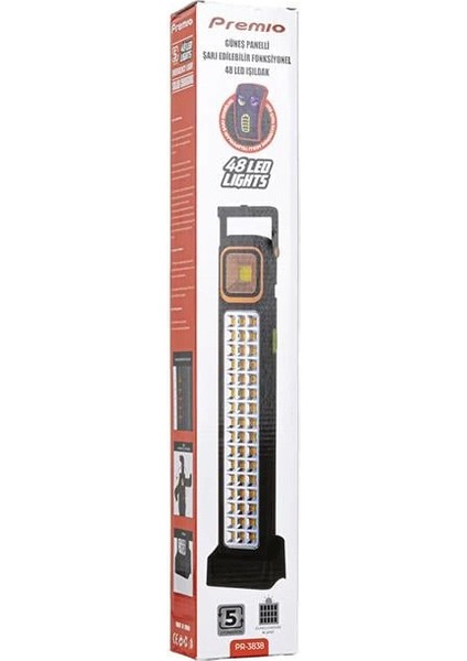 PR-3838 2 Watt Cob Ledli + 48 Ledli̇ Solar Şarjlı Işıldak fırsatları