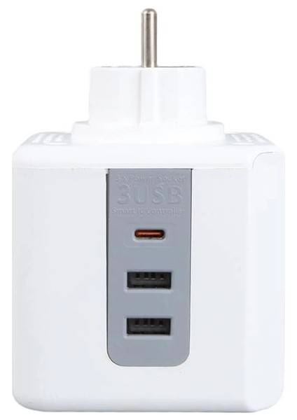 VE-23089 2x USB 1x Type-C 3'lü Çocuk ve Termal Korumalı Grup Priz fiyatları