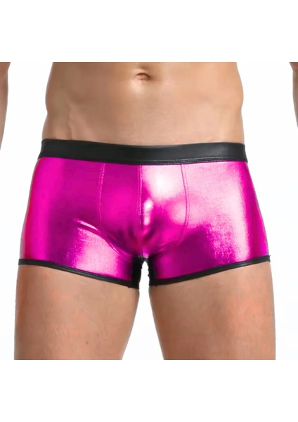 Mulvxbrf BRF02 Deri Görünümlü Pembe Erkek Boxer - Tanga (Mulvix)