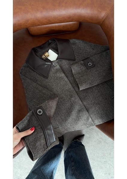 Deri Yakalı Kahve Ceket fırsatları