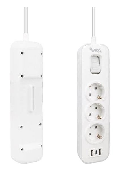 VE-NOVA103U A Class 3'lü 2 Usb'li Anahtarlı 1.5 Metre Akım Korumalı Priz fiyatları