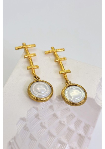 Ancient Layers No:1 Altın Kaplama Küpe